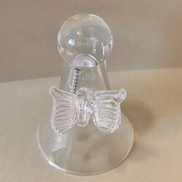 Elegant Glass Angel Table Bell Figurine With Chain Decoration Christmas Holiday - Picture 6 of 10